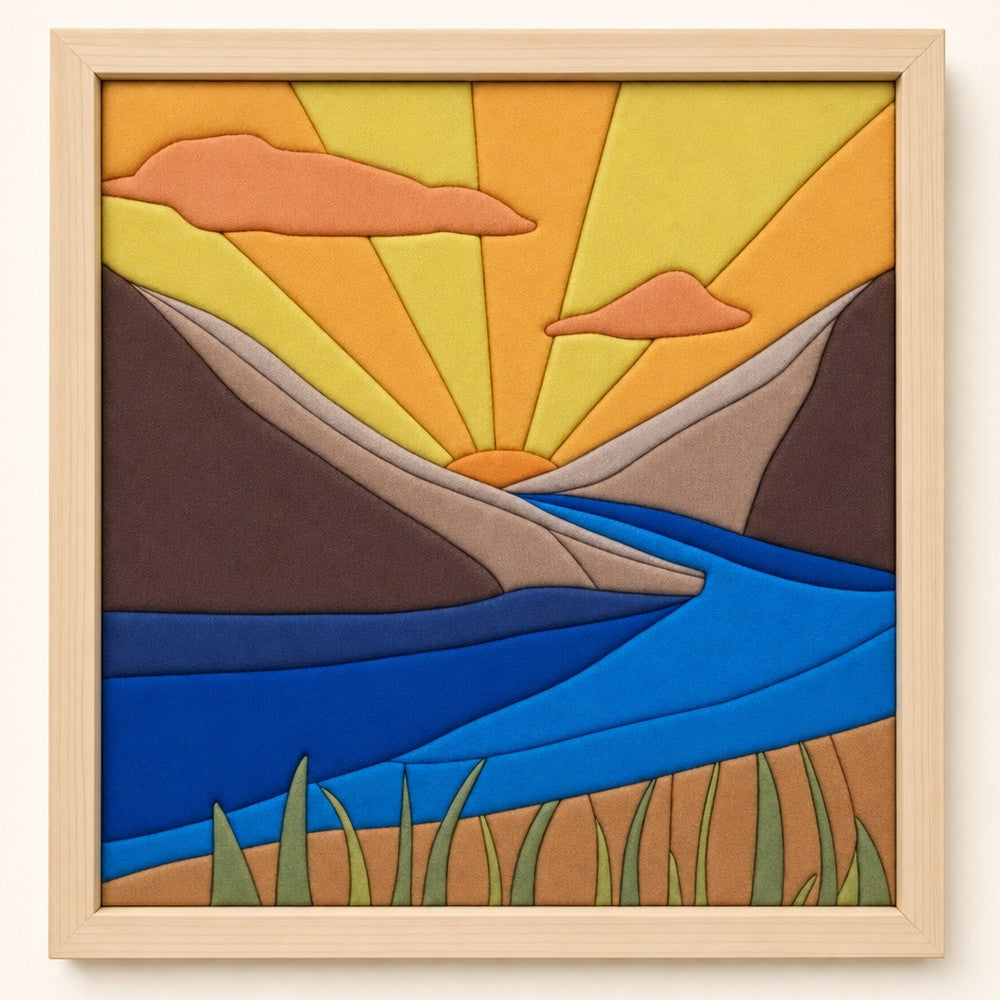 Sunrise over Valley and River