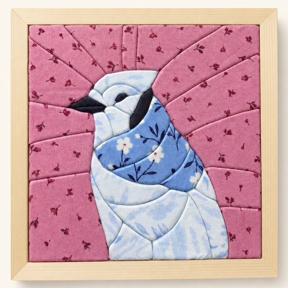 Blue Bird on Pink